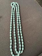 Lange ketting met lichtblauwe kralen, Ophalen of Verzenden, Gebruikt, Blauw, Overige materialen