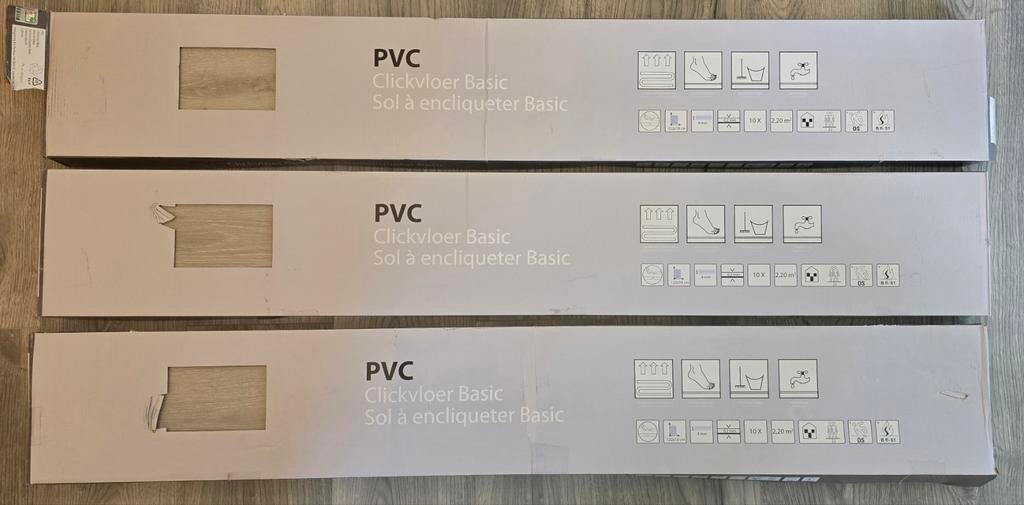 Gamma Click PVC Basic vloer 6,6 m2, Ophalen, Kunststof, Overige typen, Nieuw