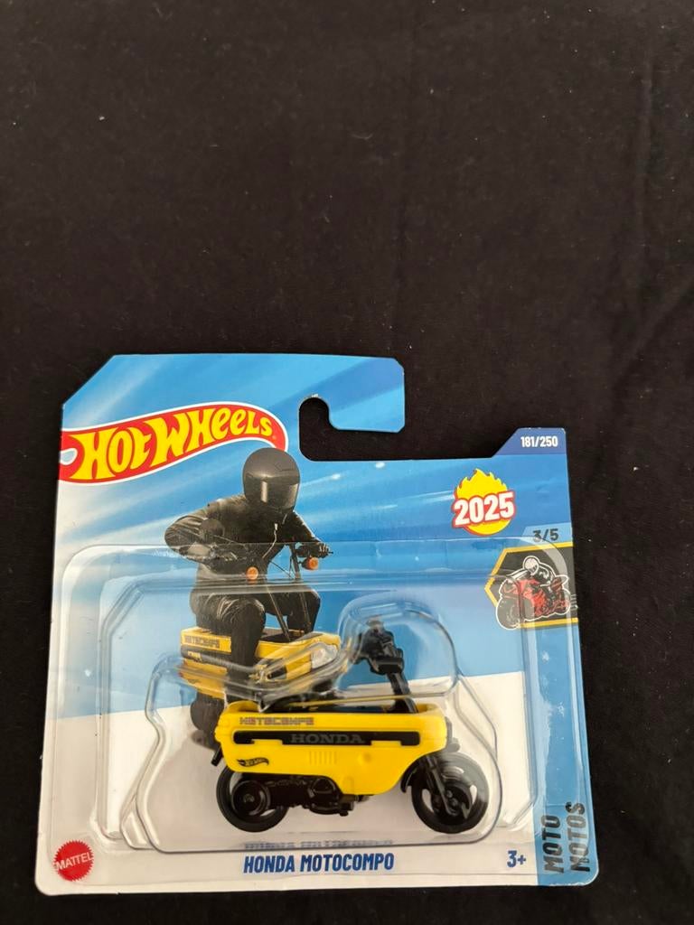 Honda motocomp geel hotwheels, Ophalen of Verzenden, Zo goed als nieuw, Auto