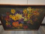Olieverf schilderij bloemen, ongesigneerd (72x52cm), Ophalen