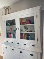 Teamhout witte grutterskast / buffetkast met glas en lades, Huis en Inrichting, Kasten | Buffetkasten, Ophalen, Gebruikt, 100 tot 150 cm