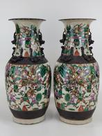 Antieke en grote Chinese Fencai (echte)koppel vazen, Ophalen of Verzenden