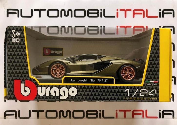 Lamborghini Sian verde metallizzato BBurago 1:24, Hobby en Vrije tijd, Modelauto's | 1:24, Nieuw, Auto, Bburago, Ophalen of Verzenden