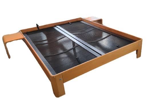 Gezocht: Auping Auronde 160x200 (beuken bruin) + spiralen, Ophalen of Verzenden, Tweepersoons, Hout, 160 cm