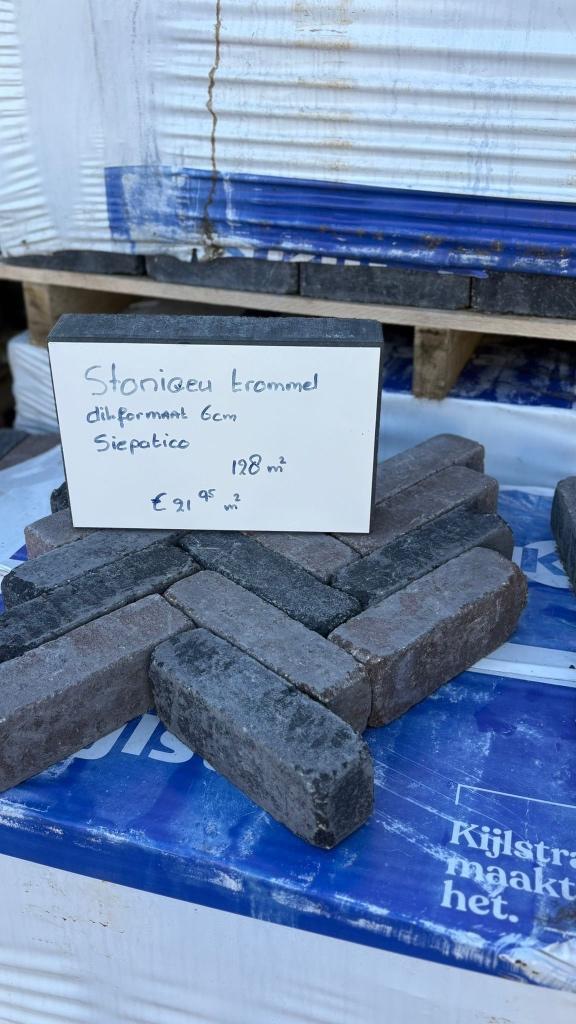 stonique trommel dikformaat 6cm siepatico, Tuin en Terras, Tegels en Klinkers, Nieuw, Klinkers, Beton, 10 m² of meer, Ophalen of Verzenden