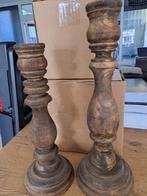 2 houten kandelaars, Ophalen of Verzenden, Hout