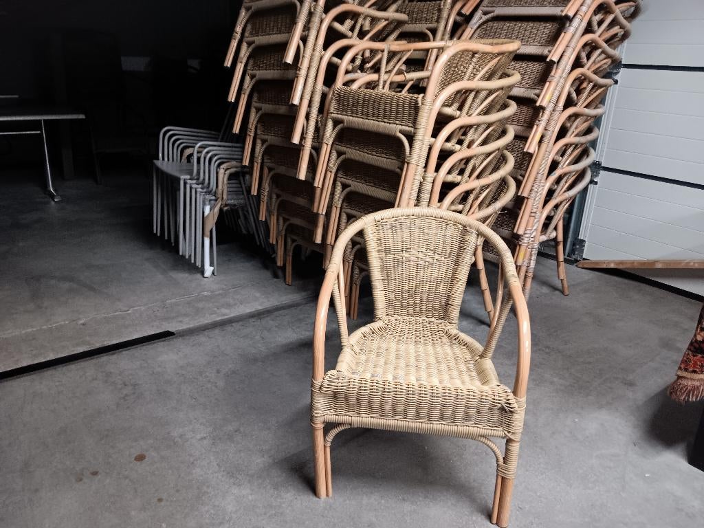 Horeca terras stoelen-terrasstoelen, Tuin en Terras, Ophalen, Gebruikt, Aluminium, Stapelbaar