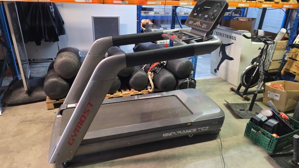 Loopband met hartslagmeter, calorieënteller en bergstanden, Kunststof, Ophalen of Verzenden, Zo goed als nieuw, Loopband