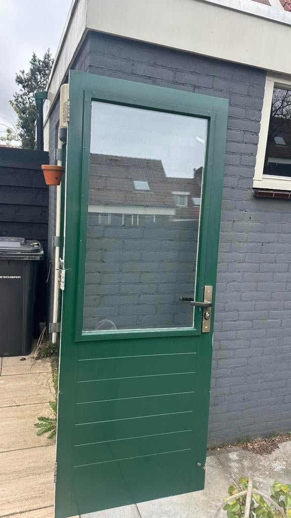 Achterdeur met dubbel glas 81.0 x 210.5, Ophalen of Verzenden, 200 tot 215 cm, Glas, Buitendeur