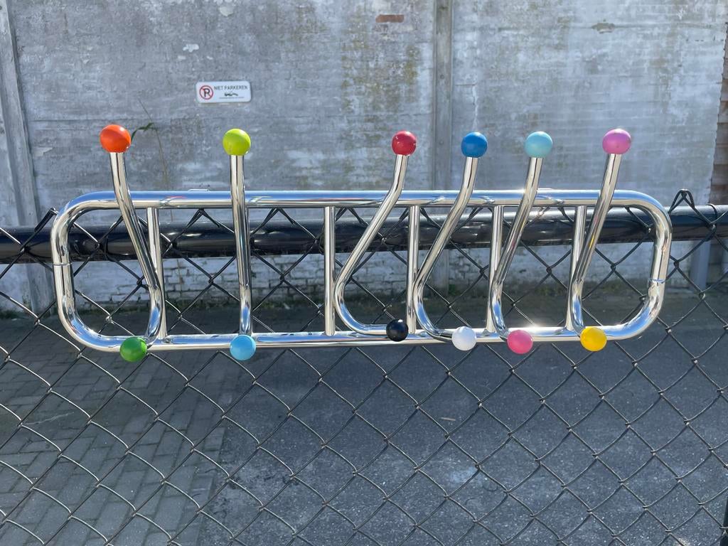 Kapstok met gekleurde bollen - Jaren '70 stijl, Huis en Inrichting, Gebruikt, Minder dan 25 cm, Minder dan 100 cm, Metaal
