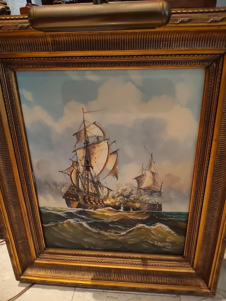 Schilderij met schepen, Ophalen