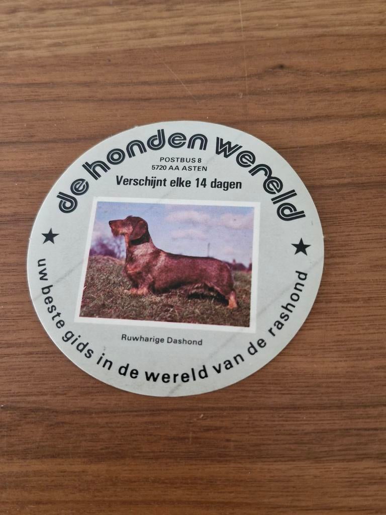 6656 Sticker 'De Honden Wereld' - Ruwharige Dashond, Ophalen of Verzenden