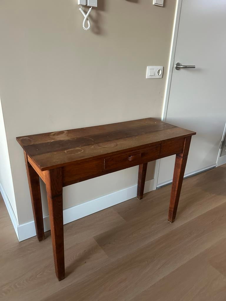 Antiek houten tafeltje met lade - perfect voor entree, Ophalen
