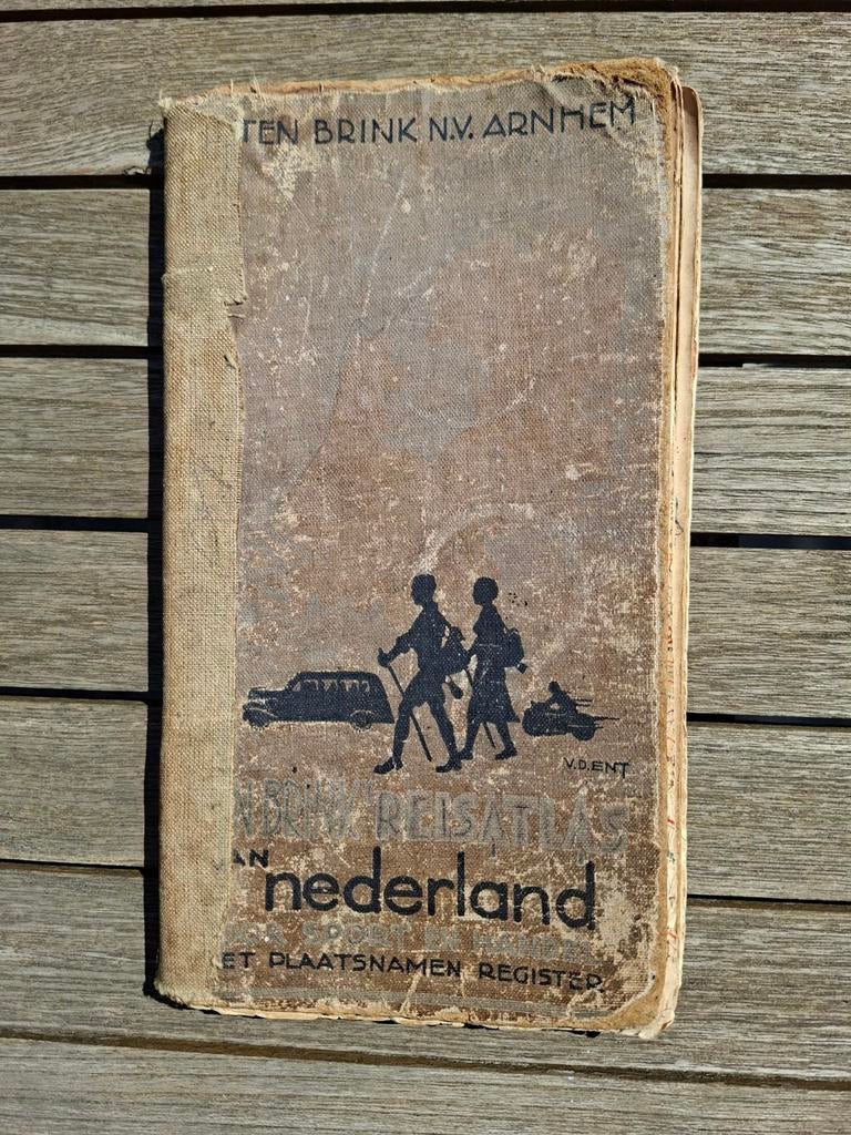 Ten Brink reistatlas atlas jaren 30 Nederland Belgie, Gelezen, Verzenden, Landkaart, 1800 tot 2000