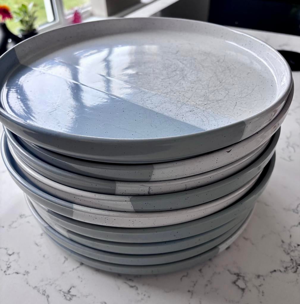 9 Hema dinerborden - Gebruikt, Ophalen, Gebruikt, Keramiek, Bord(en)