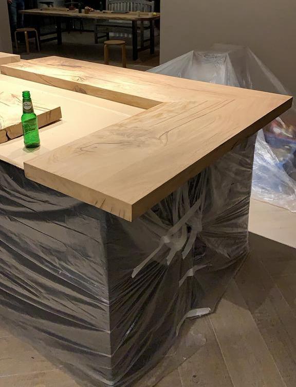 Kook eiland eiken bar  100 %Twents eiken handwerk, 100 tot 150 cm, Eikenhout, Ophalen of Verzenden, Zo goed als nieuw