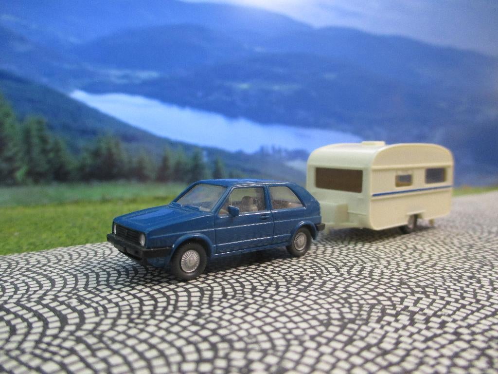1983 Volkswagen Golf Mk.2 - Wiking met Knaus Monsun caravan, Ophalen of Verzenden, Zo goed als nieuw, Auto, Wiking
