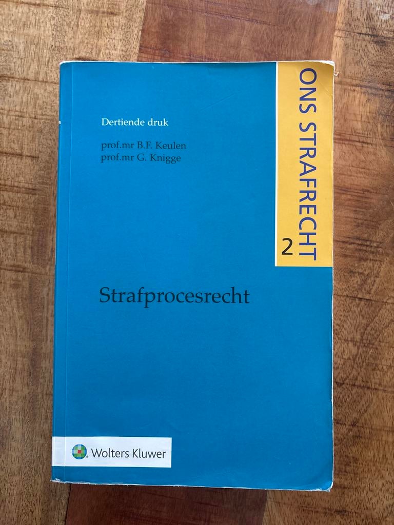 Ons Strafrecht 2: Strafprocesrecht (13e druk), Ophalen of Verzenden, Gamma, Gelezen, WO