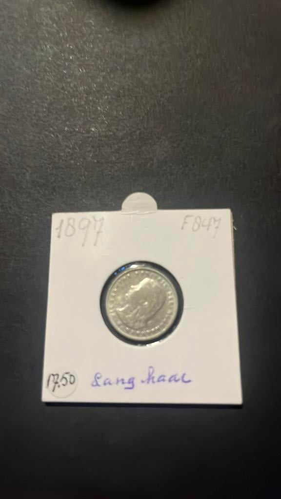 Mooi zilveren kwartje 1897, Ophalen of Verzenden, Koningin Wilhelmina, 25 cent