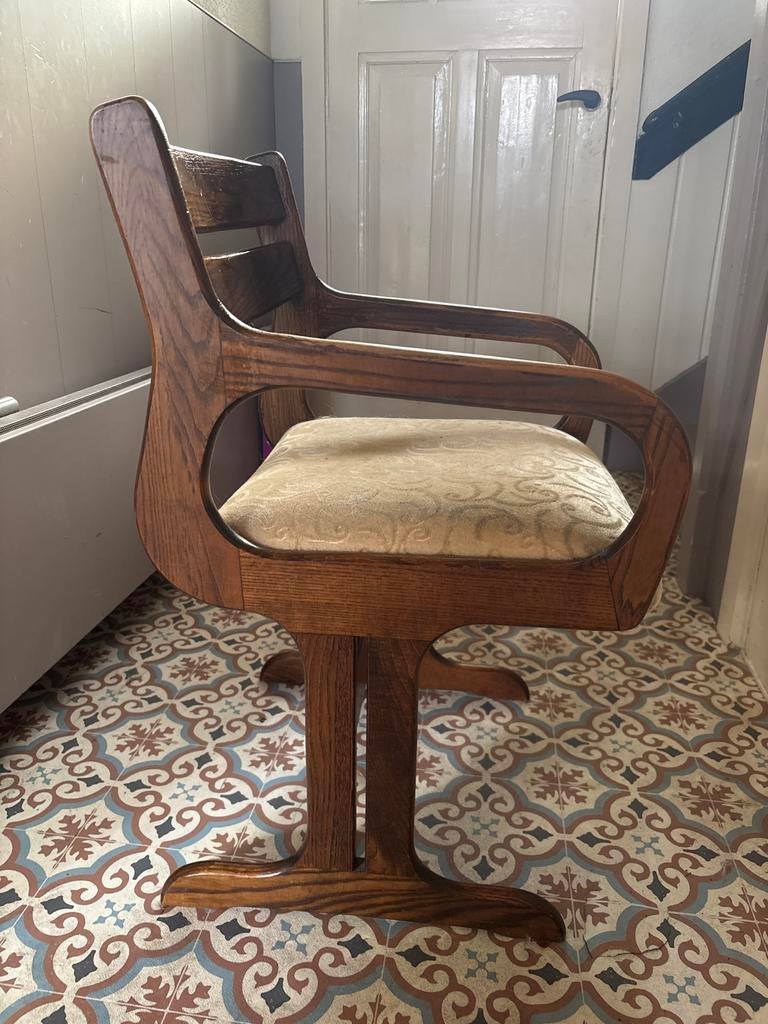 Spage age designerstoelen 4x, Gebruikt, Bruin, Ophalen of Verzenden, Eén