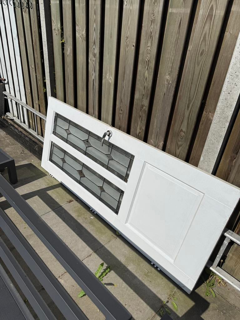 Authentieke deur met glas in lood, Ophalen, Gebruikt, Binnendeur, Glas