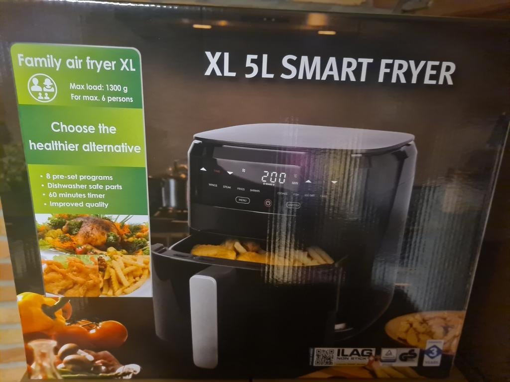 Smartfryer xl 5L, Ophalen of Verzenden, Nieuw, Airfryer XL, 1000 t/m 1499 gram