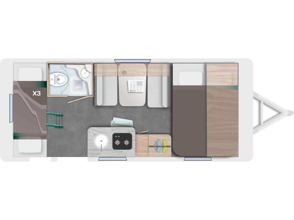 Caravelair Alba 487 -NIEUW 2026-, Caravans en Kamperen, Caravans, Dwarsbed, Bedrijf, Treinzit, 5 tot 6 meter