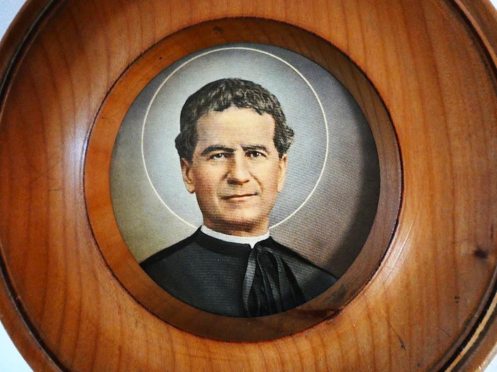 Don Bosco wandbord 18 cm. Giovanni Bosco priester Italië, Antiek en Kunst, Ophalen of Verzenden