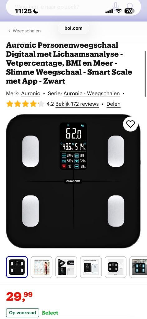 Auronic Personenweegschaal Digitaal met Lichaamsanalyse, Witgoed en Apparatuur, Weegschalen, Gebruikt, Auronic, Ophalen of Verzenden