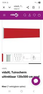 Uittrekbaar windscherm 120x500 cm kleurrood.nooit gebruikt, Ophalen, 100 tot 150 cm, Nieuw, 200 cm of meer