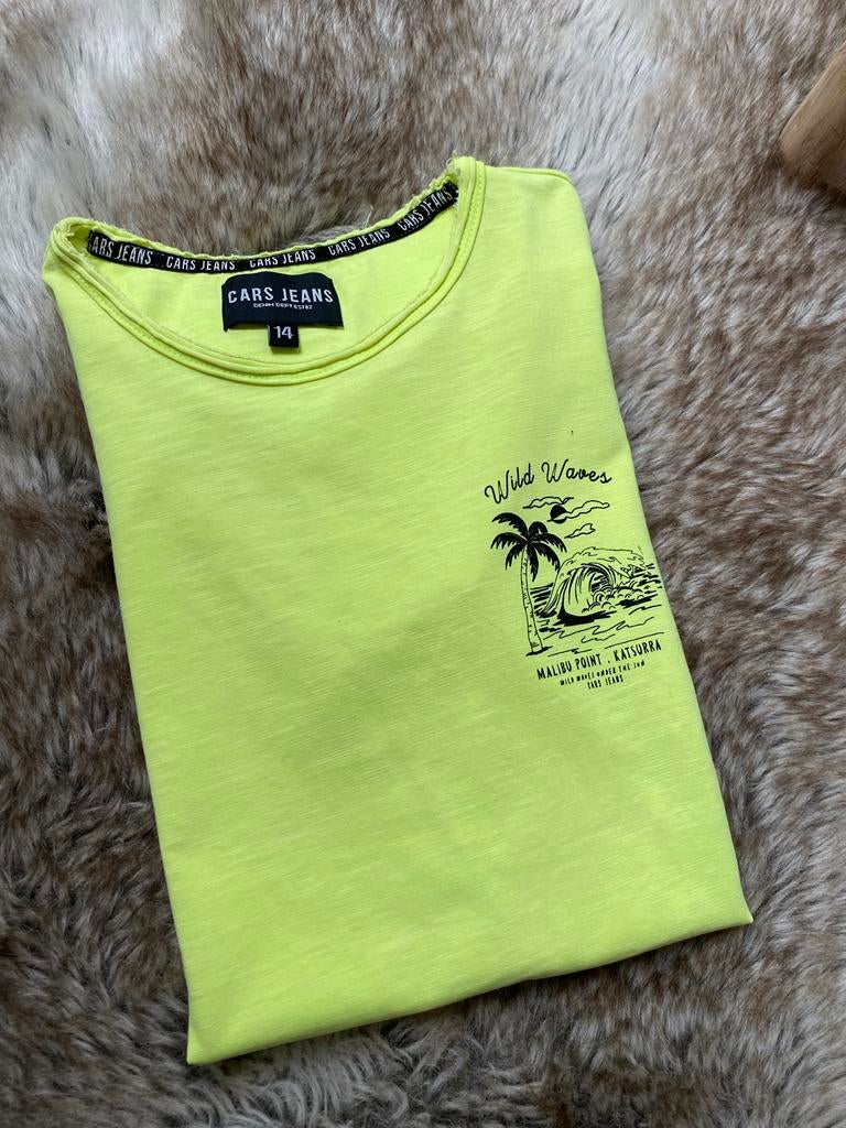 Cars Jeans T-shirt neon geel maat 14 (164), Ophalen of Verzenden, Zo goed als nieuw, Jongen, Shirt of Longsleeve