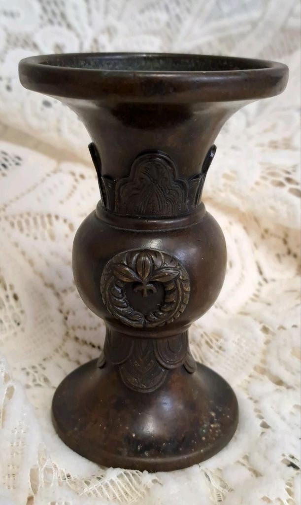 Japanse of Chinese bronzen? vaasje, Ophalen of Verzenden