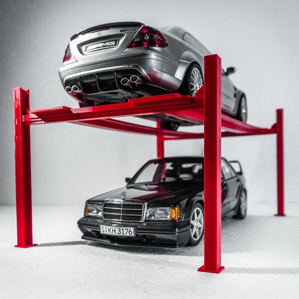 1:18 miniatuur vierkoloms hefbrug autobrug rood diorama, Ophalen of Verzenden, Nieuw, Groter dan 1:35, Diorama