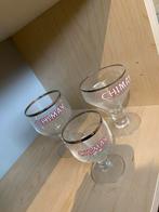 Set Chimay bierglazen met zilveren rand, Verzamelen, Biermerken, Ophalen of Verzenden, Zo goed als nieuw, Glas of Glazen, Overige merken