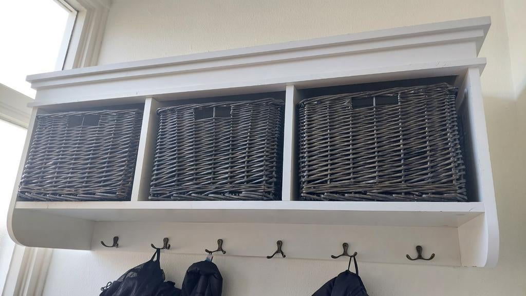 Witte kapstok met opbergmanden en ladekast, Huis en Inrichting, Kasten | Overige, Ophalen, Gebruikt