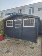 Houten tuinhuis (of enkel het hout)moet weg!, Tuin en Terras, Tuinhuis, 250 tot 500 cm, Ophalen of Verzenden, 2 ramen