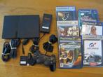 PS2 Slim met 1 controller en veel games, Spelcomputers en Games, Gebruikt, Zwart, Met games, Ophalen of Verzenden