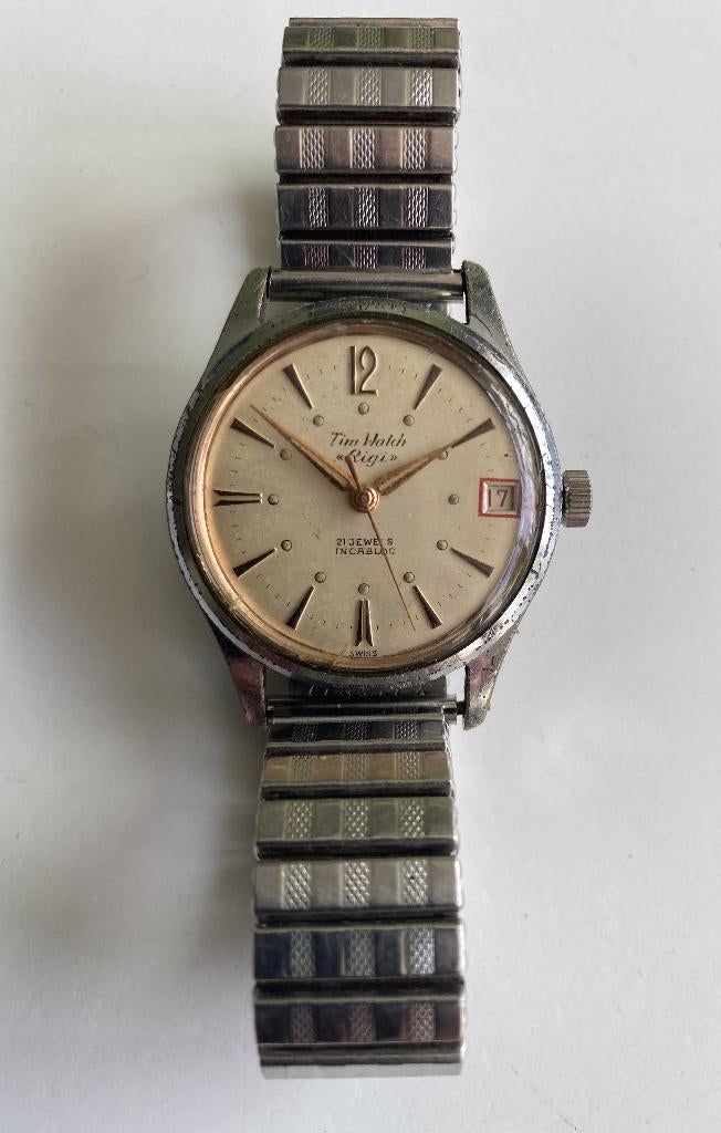 Tim Watch herenhorloge, Sieraden, Tassen en Uiterlijk, Horloges | Heren, Gebruikt, Polshorloge, Overige merken, Staal, Staal, Ophalen of Verzenden