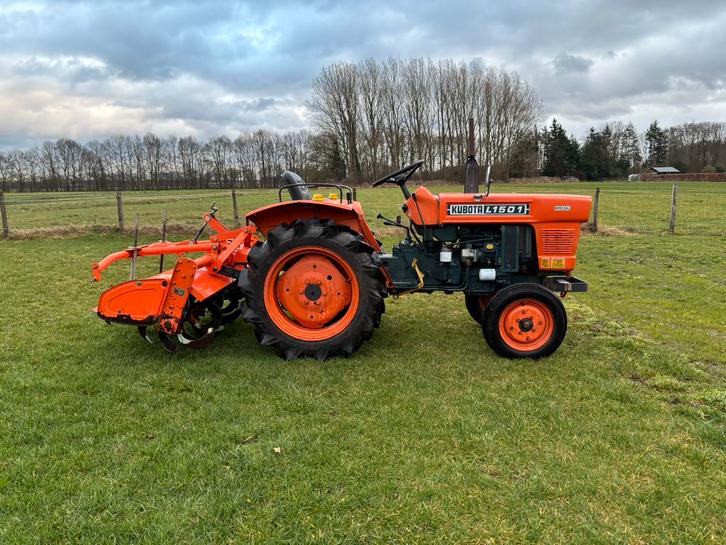 Kubota tractor L1501 met Kubota 3punts grondfrees, Zakelijke goederen, Agrarisch | Tractoren, tot 2500, Overige merken, tot 80 Pk