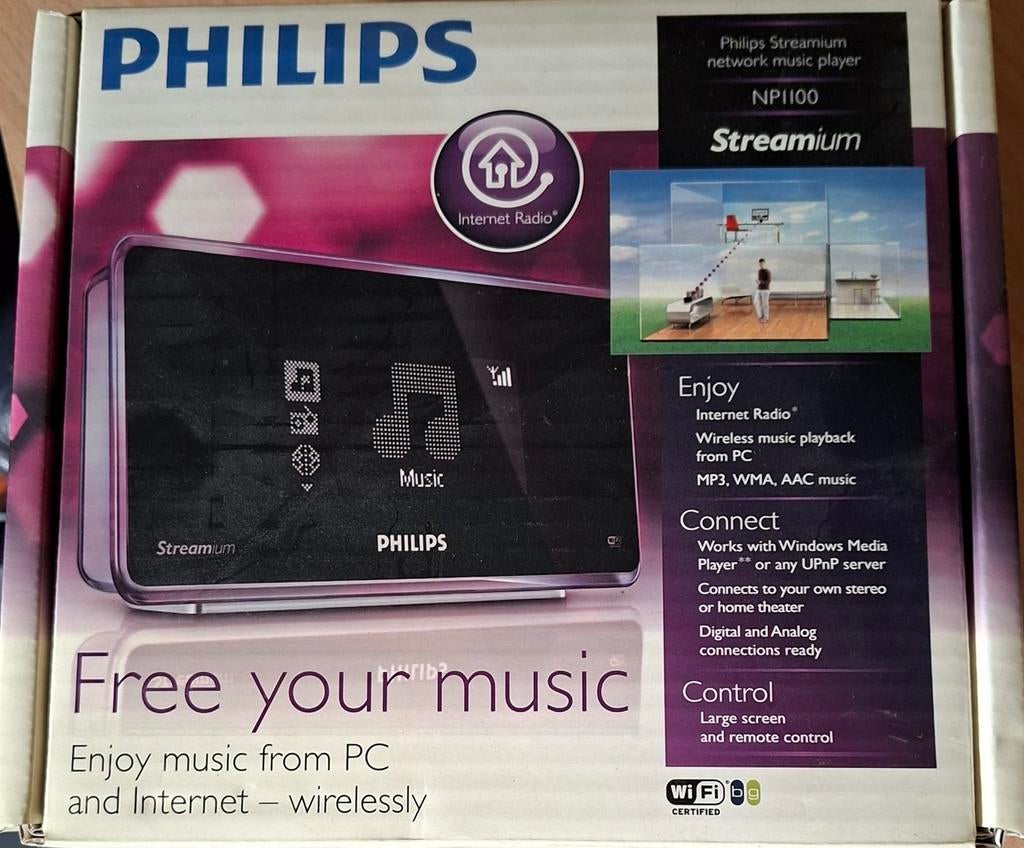 Philips Streamium NP1100 Internet Radio Streamer - Compleet, Ophalen of Verzenden, Zo goed als nieuw, Radio