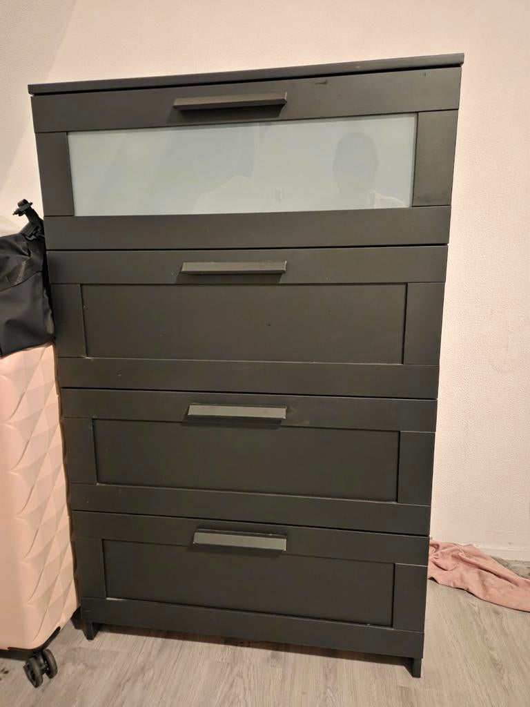 Ikea Brimnes Kast Zwart met 4 Lades, Huis en Inrichting, Kasten | Ladekasten, Ophalen, Gebruikt, 100 tot 150 cm, 50 tot 100 cm