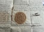 Oude document van Paul Friedrich August 1837 zegel, Antiek en Kunst, Antiek | Boeken en Bijbels, Verzenden