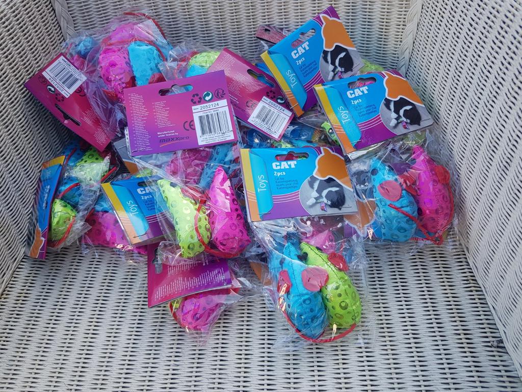 Partij van 27 setjes van 2 gekleurde speel muisjes, Dieren en Toebehoren, Ophalen of Verzenden, Nieuw