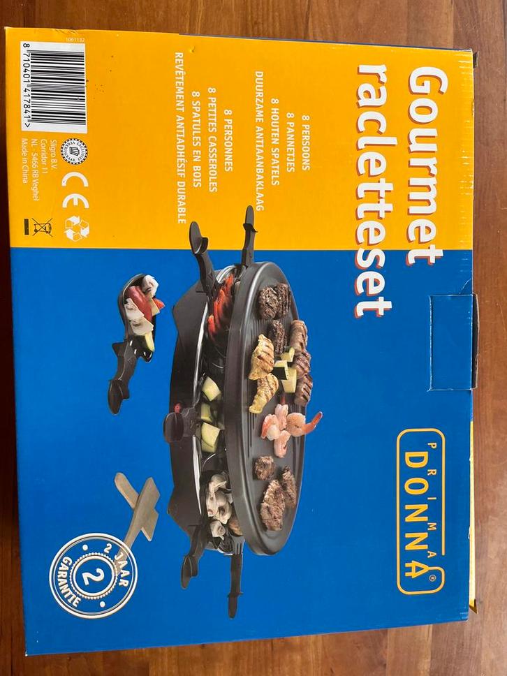Prima Donna Gourmet Racletteset - Nieuw in doos, Witgoed en Apparatuur, Gourmetstellen, Nieuw, 8 personen of meer, Ophalen of Verzenden