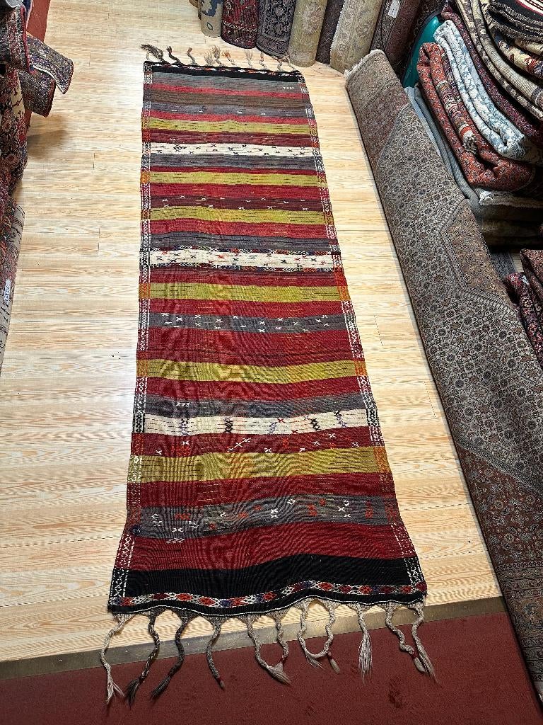 Antieke Turkse Kilim Kola ( Antique ) 330 x 105 cm, Wool, Gebruikt, 200 cm of meer, Ophalen of Verzenden