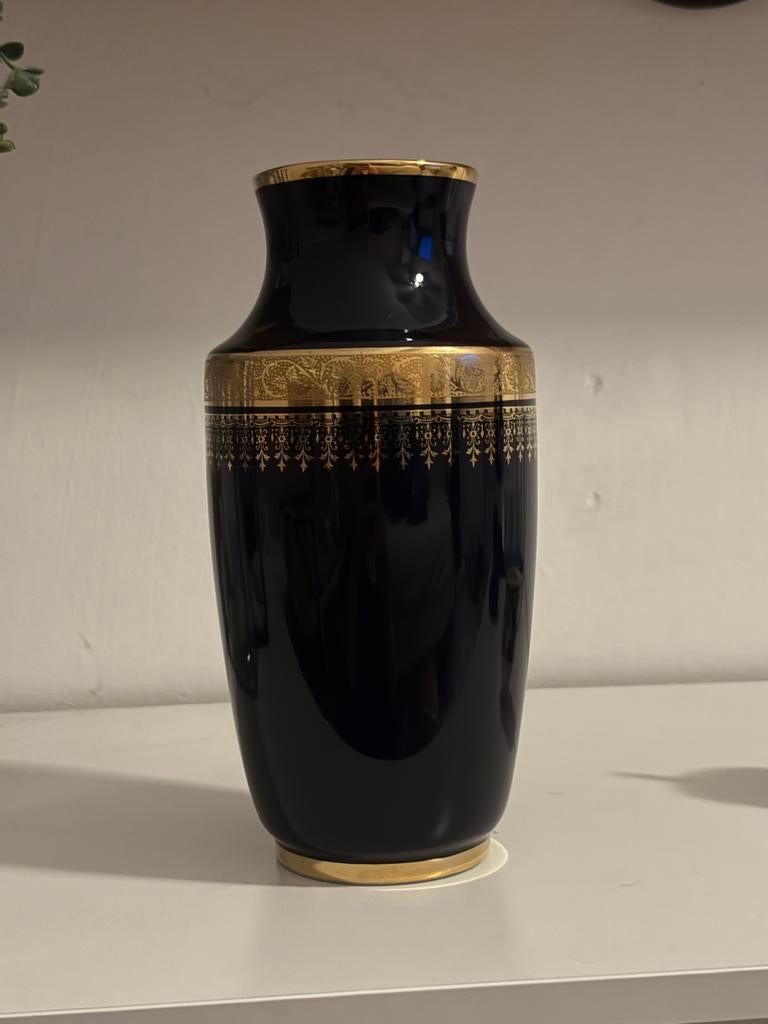 Vintage Limoges Kobaltblauwe Vaas met 22K Gouden Accent, Antiek en Kunst, Antiek | Vazen, Ophalen