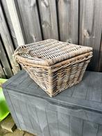 Mooie rieten fietsmand met deksel, Ophalen, Overige materialen, 50 tot 100 cm, Zo goed als nieuw