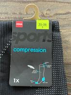3 paar nieuwe HEMA sport compressie kousen maat 35-38, Sokken en Kniesokken, Zwart, Maat 35 t/m 38, Nieuw