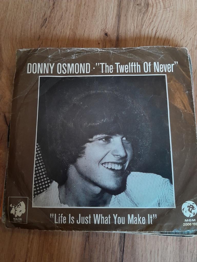 Donny osmond 7inch the twelfth of never, Cd's en Dvd's, Ophalen of Verzenden, Zo goed als nieuw, Pop
