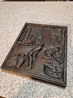 Antieke gietijzeren haardplaat, Ophalen of Verzenden